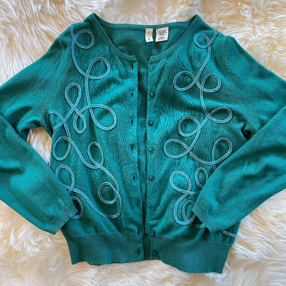 Moth (Anthropologie) Lightweight Green Cardigan
